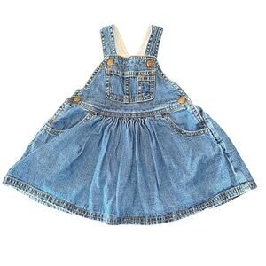 Baby Girl Clothes Gap Vintage 3-6 Months Jean Jumper T-Shirt Lined Dress EUC